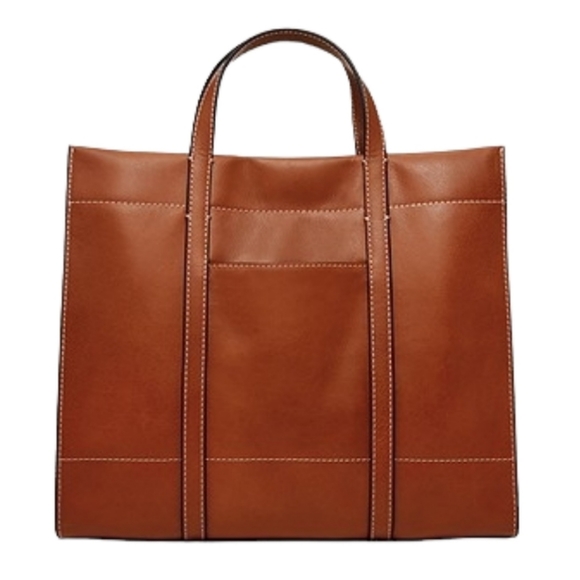 FOSSIL Carmen Shopper Tote Crossbody Leather Brandy Brown ZB7938213 - Picture 3 of 16